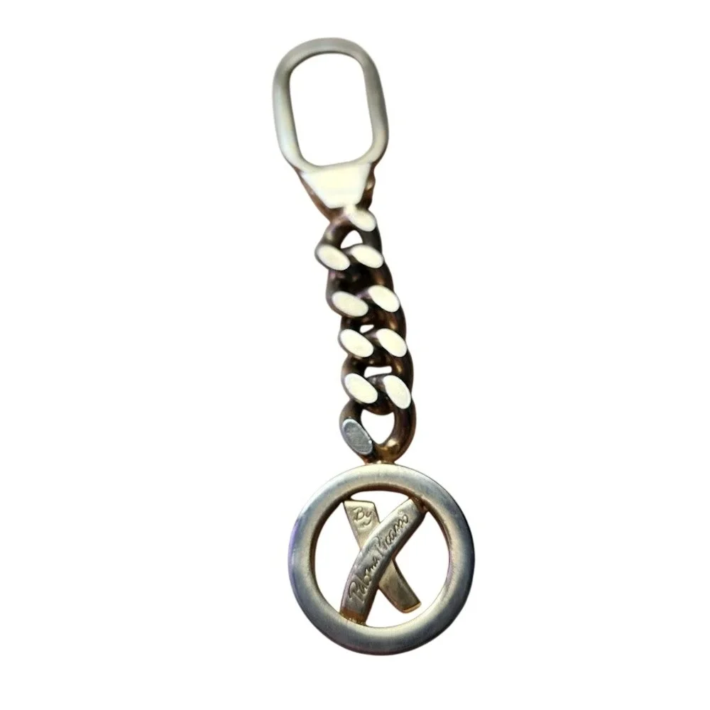 PALOMA PICASSO VINTAGE Gold Tone Logo Keyring Key Chain bag‎ charm Accessory